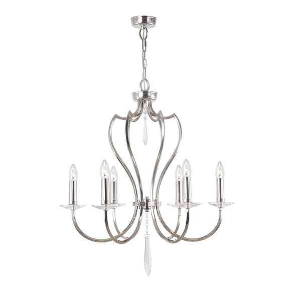 Полилей Pimlico 6xE14 Polished Nickel Elstead Lighting PM6-PN | Osvetlenieto.bg