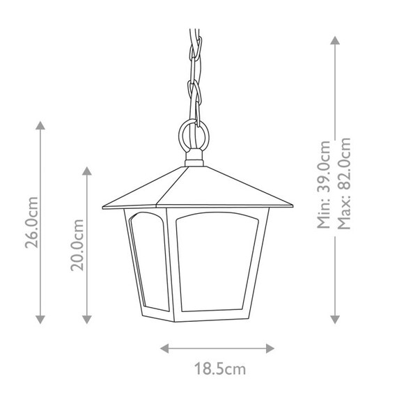 Външна висяща лампа York 1xE27 Black Elstead Lighting BL6B-BLACK | Osvetlenieto.bg
