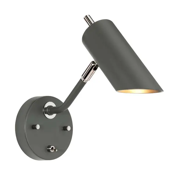 Аплик Quinto 1xE27 Dark Grey Polished Nickel Elstead Lighting QUINTO1-GPN | Osvetlenieto.bg