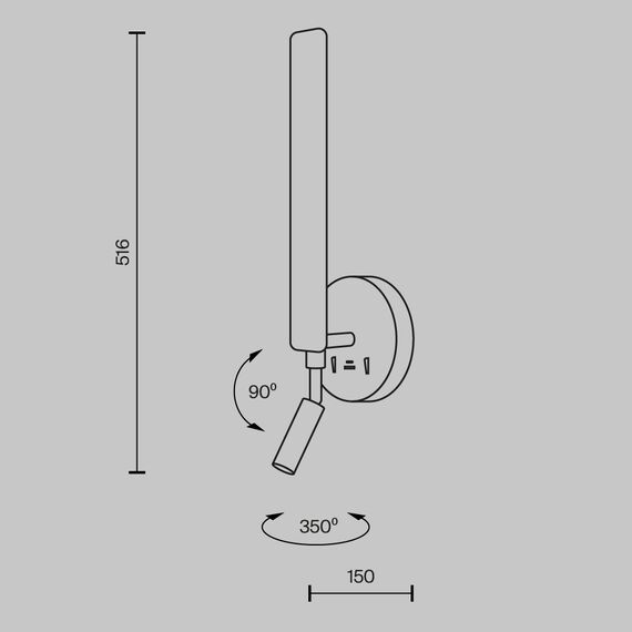 LED Аплик Combo MOD214WL-L8B3K1 Maytoni 10W 3000-6000K | Osvetlenieto.bg
