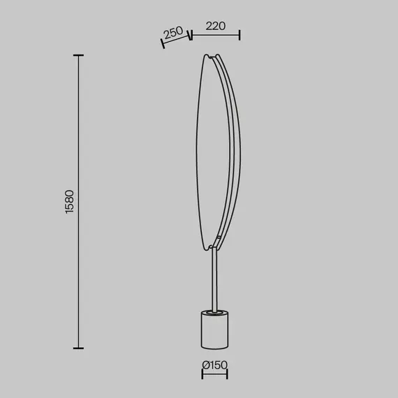 LED Лампион Breeze MOD281FL-L33BS3K Maytoni 33W 3000K | Osvetlenieto.bg