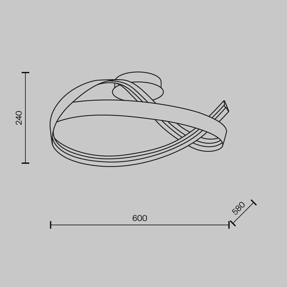 LED Плафон Plons MOD283CL-L34BS3K Maytoni 34W 3000K | Osvetlenieto.bg