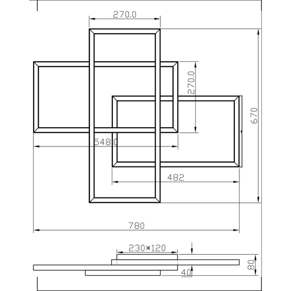 LED Плафон Rida MOD016CL-L80BK Maytoni 78W 3000K-4000K | Osvetlenieto.bg