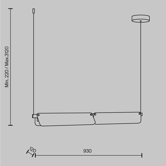 LED Полилей Flat MOD296PL-L20BS3K Maytoni 20W 3000K | Osvetlenieto.bg