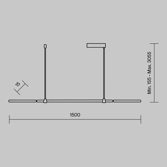 LED Полилей Halo MOD005PL-L48BSK Maytoni 48W 2600K-3500K | Osvetlenieto.bg