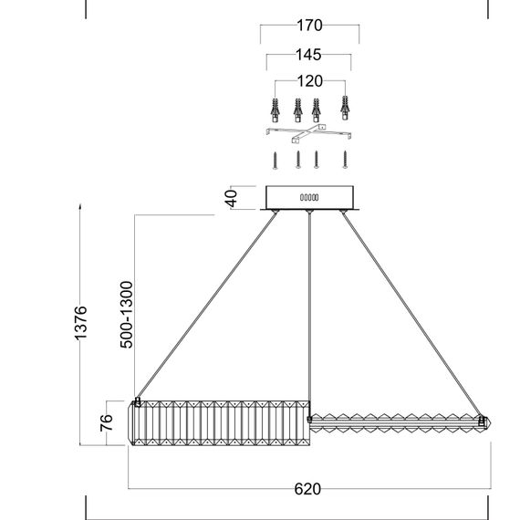 LED Полилей Krone P097PL-L36BS3K1 Maytoni 36W 3000K | Osvetlenieto.bg