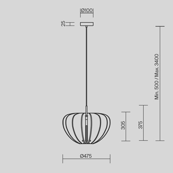 Пендел Cambio MOD398PL-01BR Maytoni 1xE27 | Osvetlenieto.bg