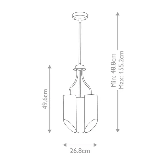 Полилей Quinto 3xE27 Dark Grey Polished Nickel Elstead Lighting QUINTO3-GPN | Osvetlenieto.bg