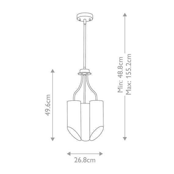 Полилей Quinto 3xE27 Dark Grey Polished Nickel Elstead Lighting QUINTO3-GPN | Osvetlenieto.bg