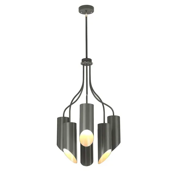 Полилей Quinto 6xE27 Dark Grey Polished Nickel Elstead Lighting QUINTO6-GPN | Osvetlenieto.bg