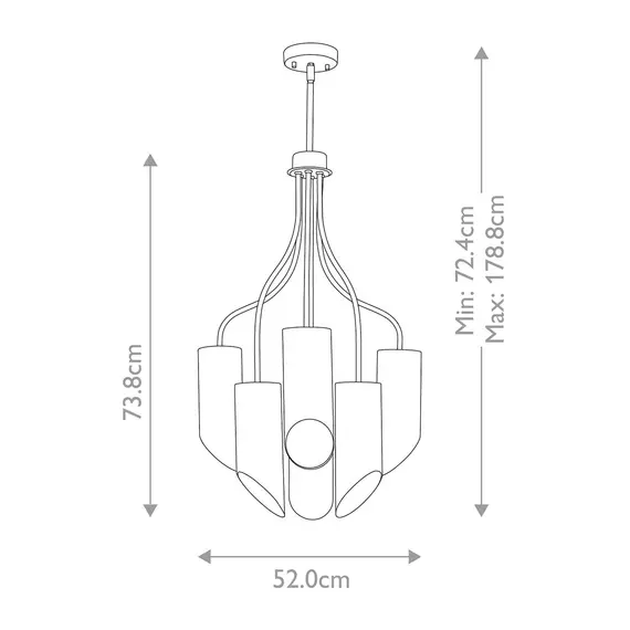 Полилей Quinto 6xE27 Dark Grey Polished Nickel Elstead Lighting QUINTO6-GPN | Osvetlenieto.bg