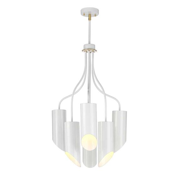 Полилей Quinto 6xE27 White Aged Brass Elstead Lighting QUINTO6-WAB | Osvetlenieto.bg