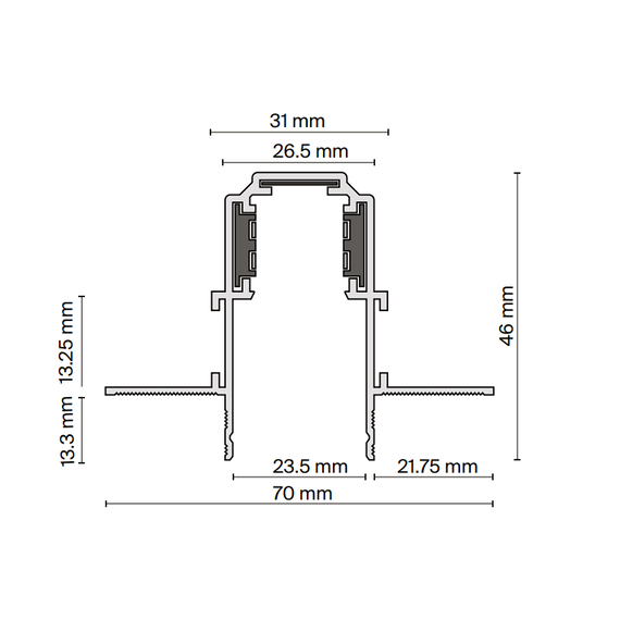 Exility Магнитна шина за вграждане 1 метър бяла TRX034-421.12W Maytoni  48V | Osvetlenieto.bg