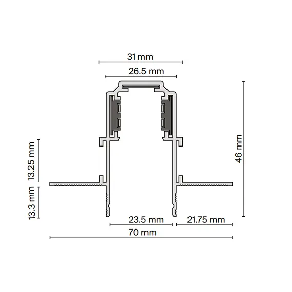Exility Магнитна шина за вграждане 2 метра TRX034-422.12B Maytoni 48V | Osvetlenieto.bg
