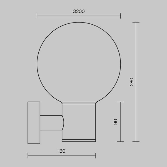 Фасаден аплик Bold O598WL-01GR Maytoni 1xE27 IP54 | Osvetlenieto.bg
