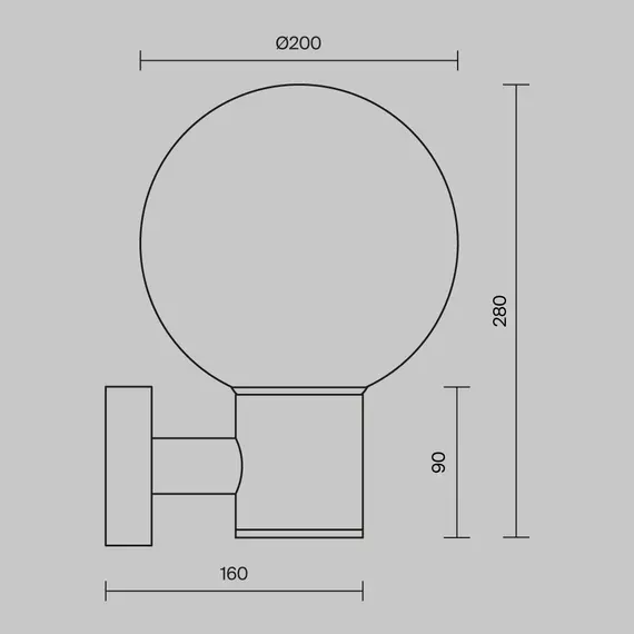 Фасаден аплик Bold O598WL-01GR Maytoni 1xE27 IP54 | Osvetlenieto.bg