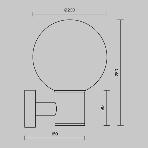 Фасаден аплик Bold O598WL-01GR Maytoni 1xE27 IP54 | Osvetlenieto.bg