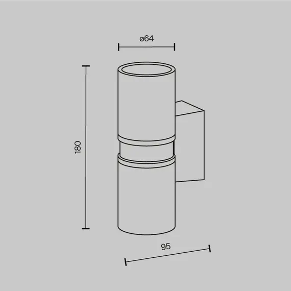Фасаден аплик Bowery O582WL-02B Maytoni 2xGU10 IP54 | Osvetlenieto.bg