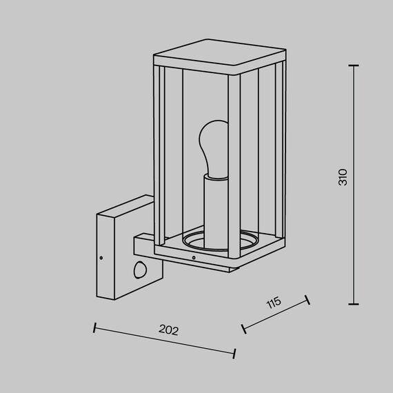 Фасаден аплик Cell O452WL-01GFSR Maytoni 1xE27 IP65 | Osvetlenieto.bg