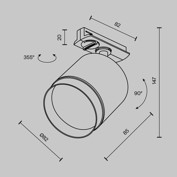 Спот за шина 2L Polar TR088-1-GX53-MG Maytoni 1xGX53 | Osvetlenieto.bg