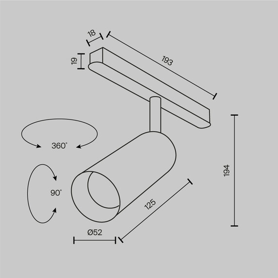 LED Прожектор магнитна шина Exility Focus LED TR032-2-12W3K-S-W Maytoni 12W 3000K | Osvetlenieto.bg