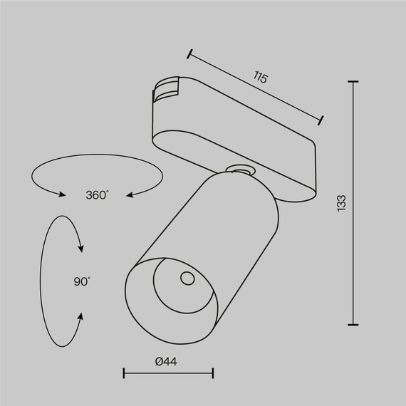 LED Прожектор магнитна шина Radity Focus LED TR103-1-12W4K-M-W Maytoni 12W 4000K | Osvetlenieto.bg