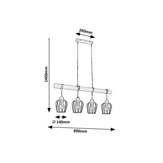 Полилей FABIAN 5247 Rabalux 4xE27 | Osvetlenieto.bg
