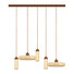 LED Полилей Zambelis 25451 PENDANT LED LINE LIGHT 44W 3000K+3xGU10 NATURAL STONE - BROWN WOOD | Osvetlenieto.bg