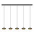 LED Полилей ZAMBELIS 25452 PENDANT LED LINE LIGHT 45W 3000K BLACK BASE - SANDY BLACK SHADE - BRUSHED GOLD ELECTROPLATE | Osvetlenieto.bg