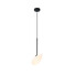 LED Пендел ZAMBELIS 20254 PENDANT LIGHT MATT OPAL WHITE GLASS & BLACK METAL 5W 3000K | Osvetlenieto.bg