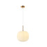 Пендел ZAMBELIS 20124 GLASS PENDANT LAMP FROST WHITE GLASS & ANCIENT BRASS 1XE27 | Osvetlenieto.bg