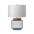 Настолна лампа Luga 1xE27 Metalwork Polished Nickel - Glassware Clear Natural - Wood Light Elstead Lighting LUGA-TL-NATURAL | Osvetlenieto.bg