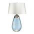 Настолна лампа Lena 2 Light Large Blue-tinted Glass  Off-White Shade Elstead Lighting LENA-TL-L-BLUE-OWSS | Osvetlenieto.bg