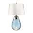 Настолна лампа Lena 2 Light Small Blue-tinted Glass  Off-White Shade Elstead Lighting LENA-TL-S-BLUE-OWSS | Osvetlenieto.bg