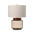 Настолна лампа Luga 1xE27 Metalwork Aged Brass - Glassware Smoke - Wood Dark Stained Elstead Lighting LUGA-TL-SMOKE | Osvetlenieto.bg