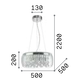 Полилей AUDI-80 SP8 TRASPARENTE 031750 Ideal Lux 8xG9 | Osvetlenieto.bg
