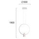 LED Полилей SINDY 4205900 Viokef 22W+6W 3000K | Osvetlenieto.bg